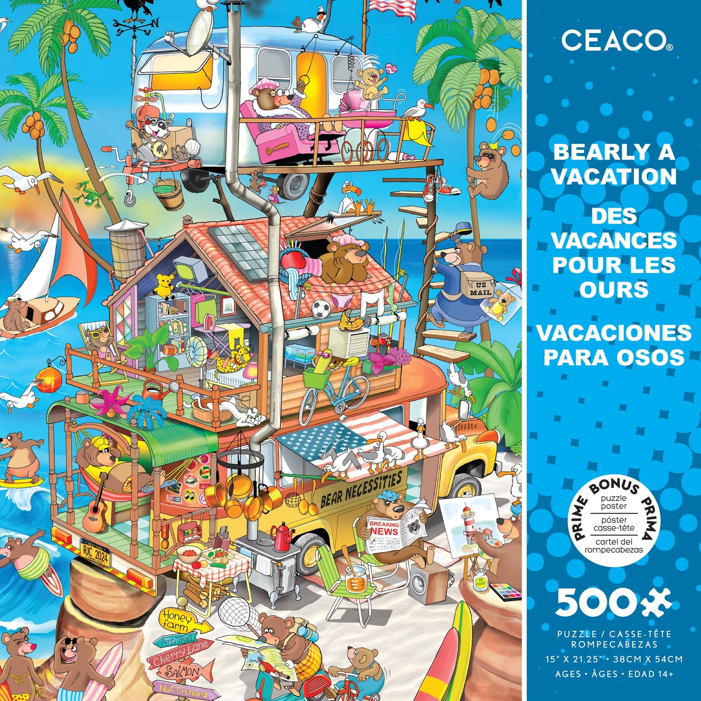 Ceaco - Bearly a Vacation - 500 Piece Jigsaw Puzzle for Adults