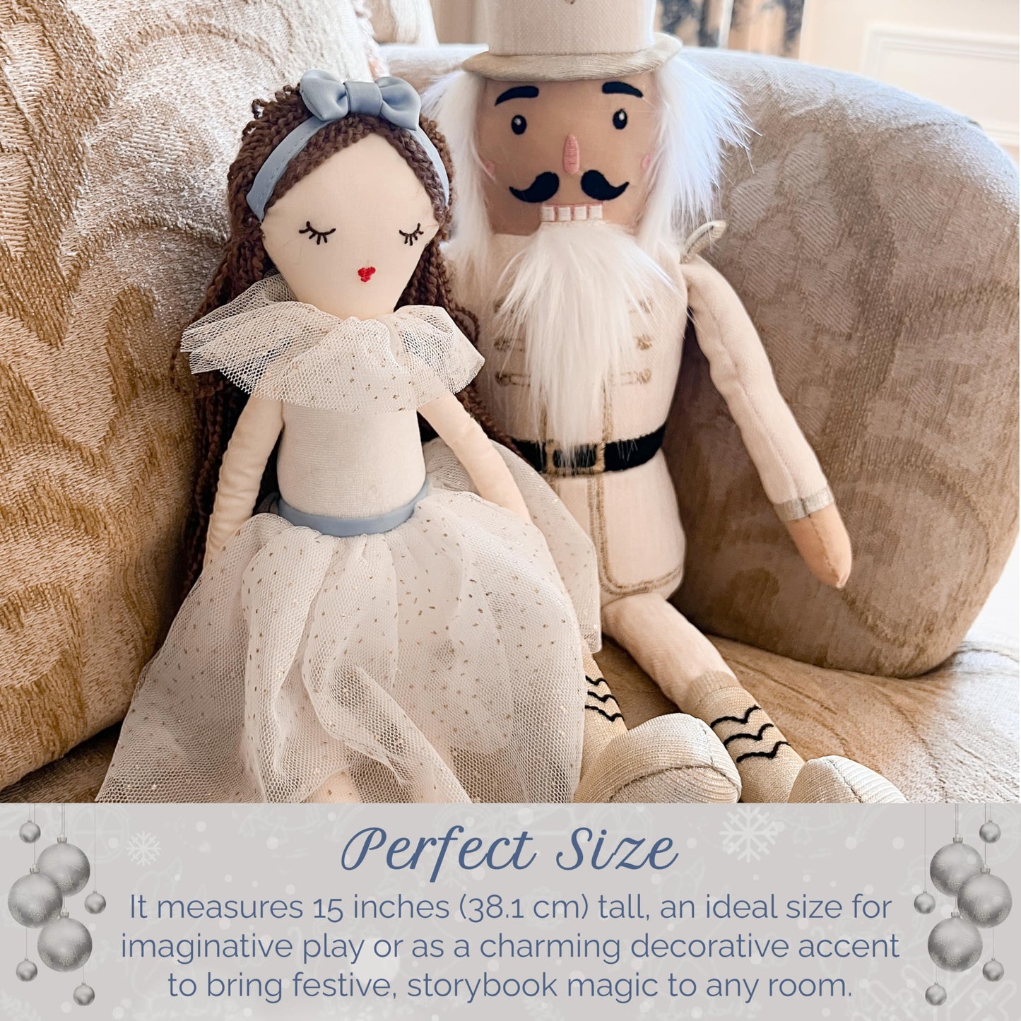 MON AMI Clara The Ballerina 15-Inch Plush Doll, Soft Stuffed Doll Gift