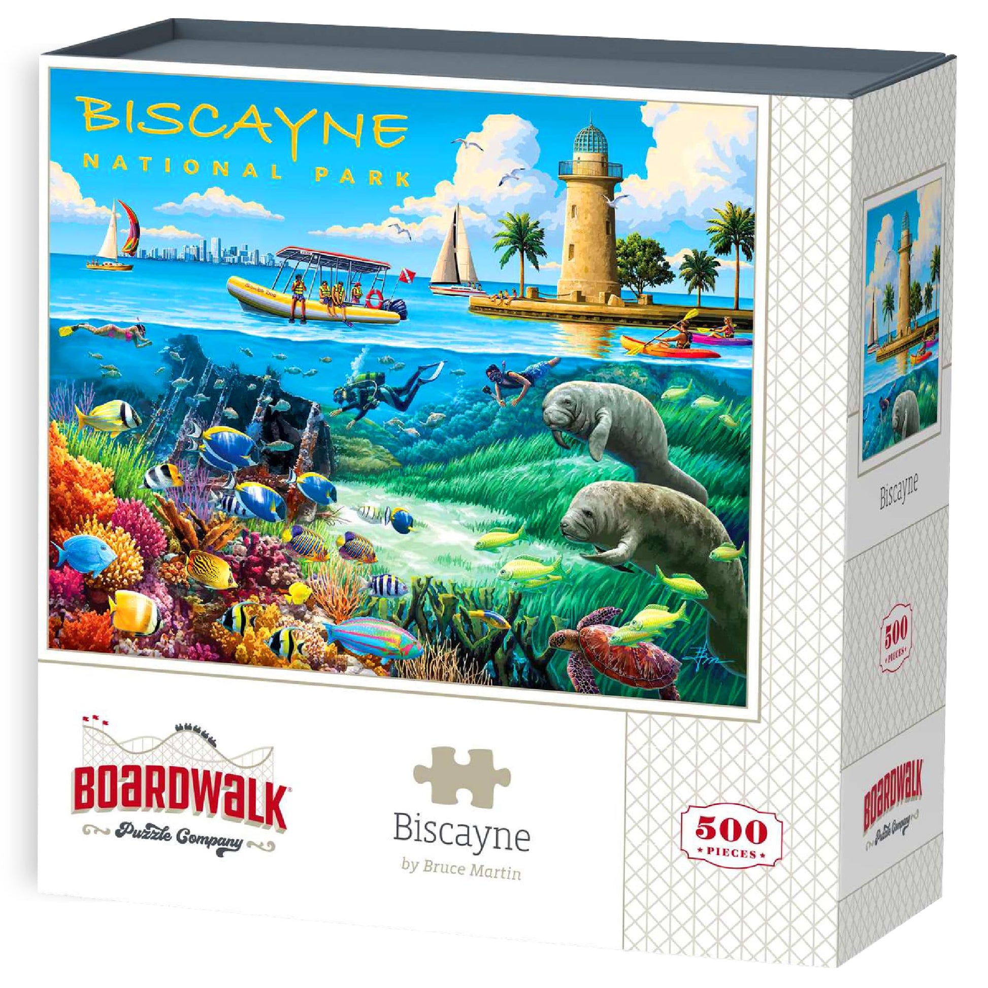 Boardwalk Puzzles Biscayne National Park - 500 Piece Jigsaw Puzzle for Adults, Made in USA