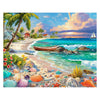 Springbok Seashell Shore 1000 Piece Jigsaw Puzzle for Adults - Tropical Beach Scene - Poster Included - Unique Cut Pieces - Made in USA