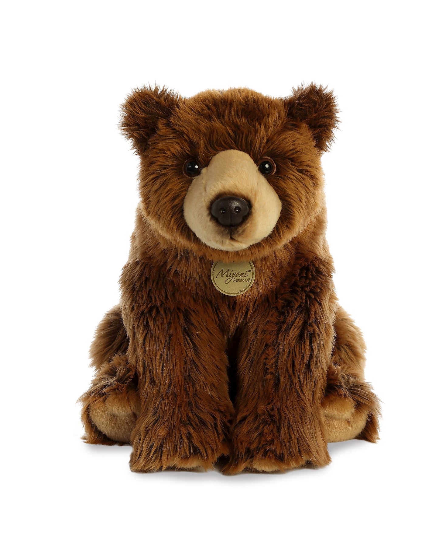 Aurora® Realistic Miyoni® Grizzly Stuffed Animal - Lifelike Details Make a Cherished Companion - Perfect for Decorating Bedrooms or Classrooms - Brown