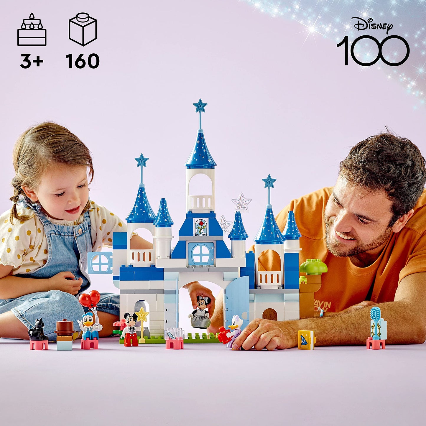 LEGO DUPLO Disney 3in1 Magic Castle Building Set for Family Play with 5 Disney Figures Including Mickey, Minnie, and Their Friends, Magical Adventure