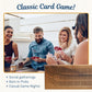 WE Games Cribbage Board Game Set, Travel Cribbage with Card Storage and Metal Pegs, Unique Dark Stained 3 Track Board, Classic Wooden Board Game