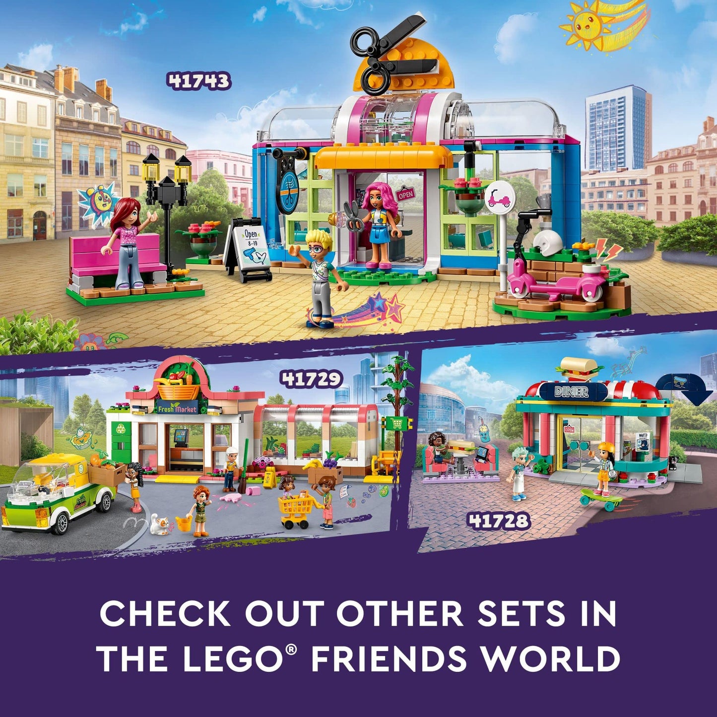 LEGO Friends Toy Hair Salon Building Toy - Hairdressing Set with Paisley & Olly Mini-Dolls, Creative Pretend Play Spa with Accessories, Fun for Boys,