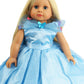 American Fashion World Blue Gown with Butterflies for 18-Inch Dolls | Premium Quality & Trendy Design | Dolls Clothes | Outfit Fashions for Dolls
