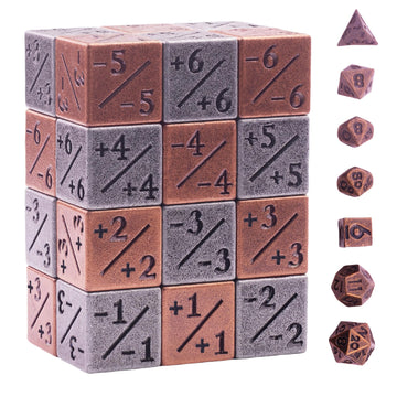 MTG 31 PCS Metal Dice Counter Set with -1/+1 Counter 6-Sided Dice and Mini Role Playing Dice Set for Magic The Gathering, DND, TCG, Tabletop Card Game