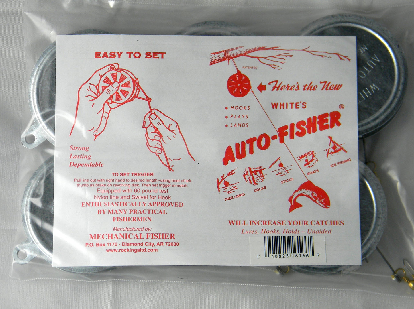 White's Auto Fisher 6 Yo Yo Automatic Fishing Reel - Package of 1/2 Dozen YoYos - Yo Yo Fish Trap