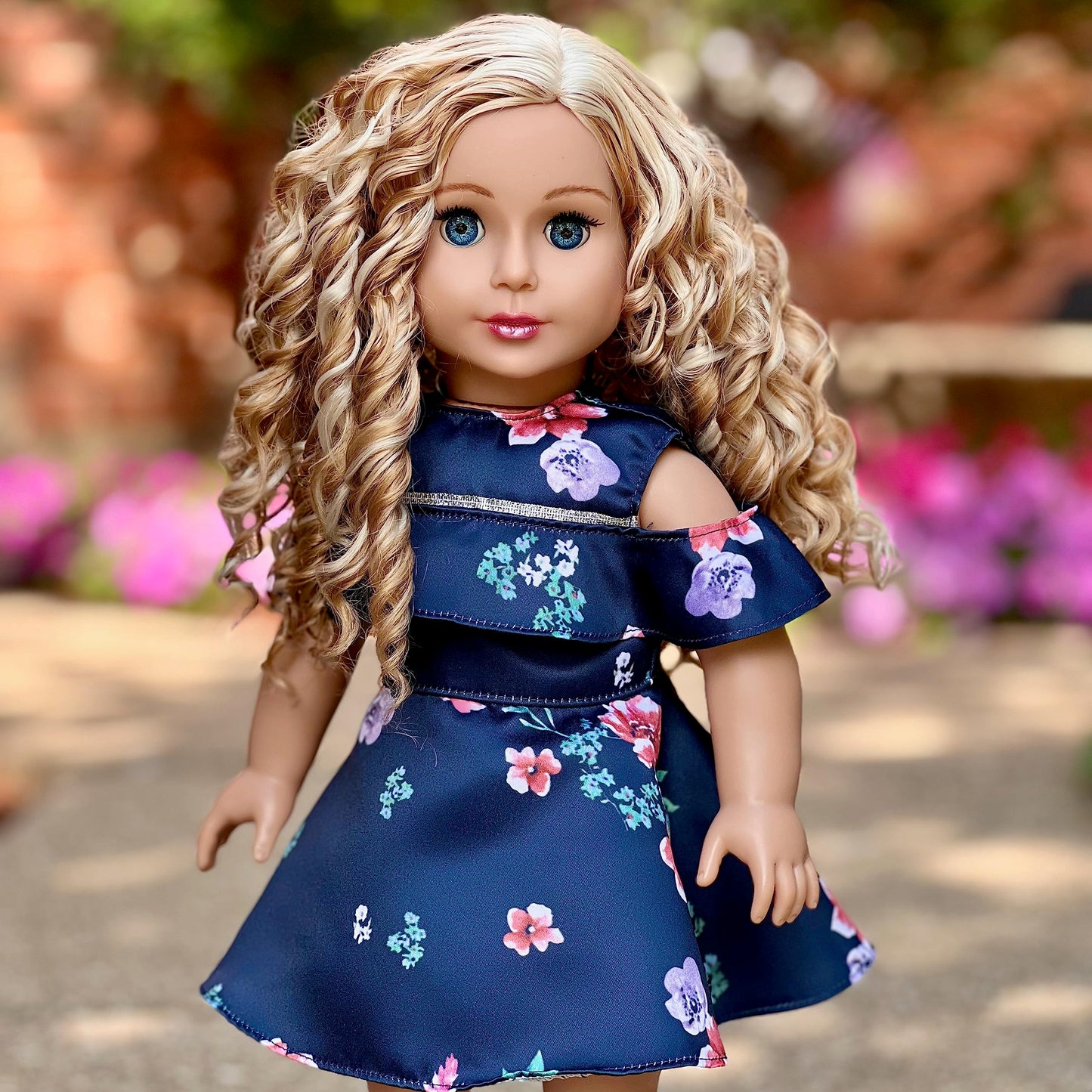 Romantic Moment - Dark Blue Dress - Clothes Fits 18 Inch Doll (Doll Not Included)