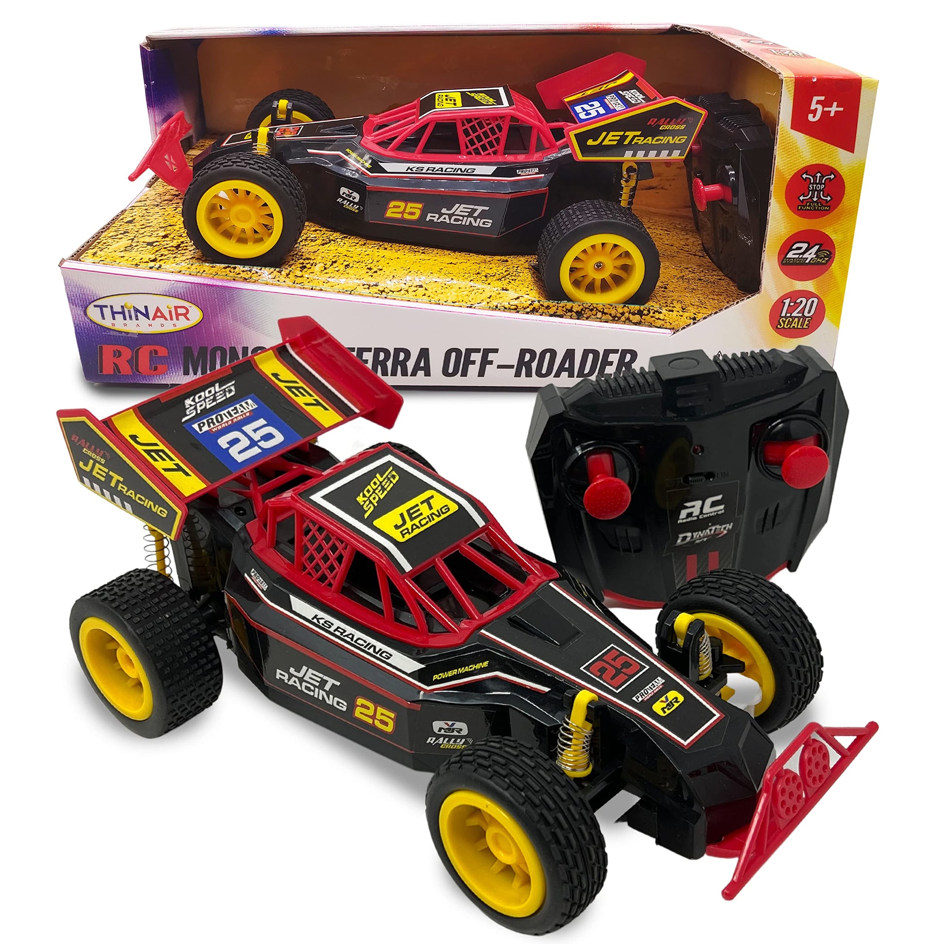 Nature Bound RC Cars 1:20 Scale Monster Terra RC Off-Roader - 2WD All-Terrain Electric Toy Car - 2.4GHz Radio Control - Great Gift for Kids