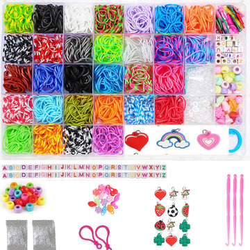 JIYAKO Rubber Band Bracelet Kit, 2500+ Loom Bands, Bracelet Making kit,Loom Elastic Bracelet Making kit