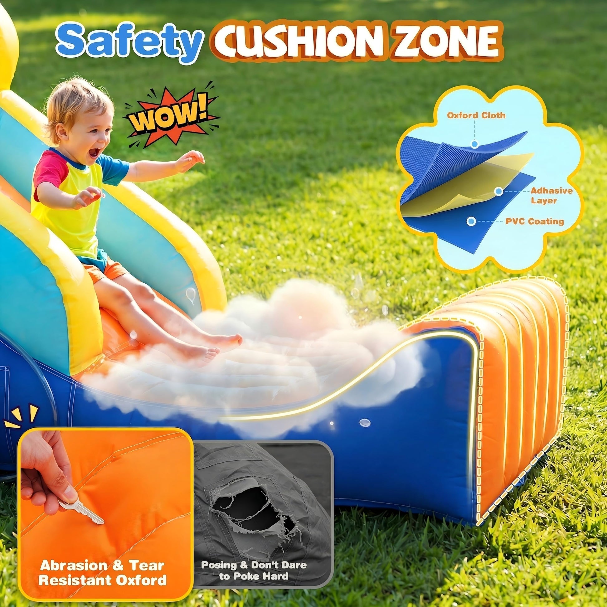 AKEYDIY Inflatable Bounce House, 15-in-1 Big Water Slide Backyard for Kids 3-12, Outdoor/Indoor Jumping Castle with with Jumping Area, Long Slide