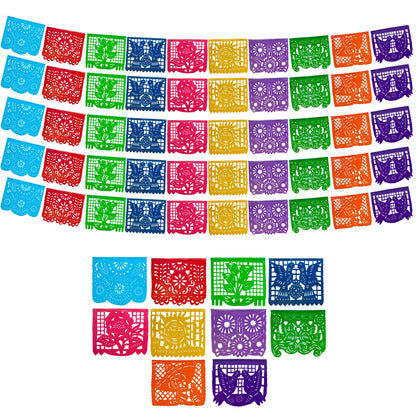Papel Picado Banner 5-pk - Mexican Party Banners - Fiesta Party Decorations