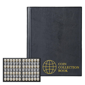 420 Pockets Coin Albums - 28x29 mm/1.1x1.1 inch Pocket Black Coin Book 10 Pages Coin Collection Holder Letter Size Coin Storage Book CS0242BK