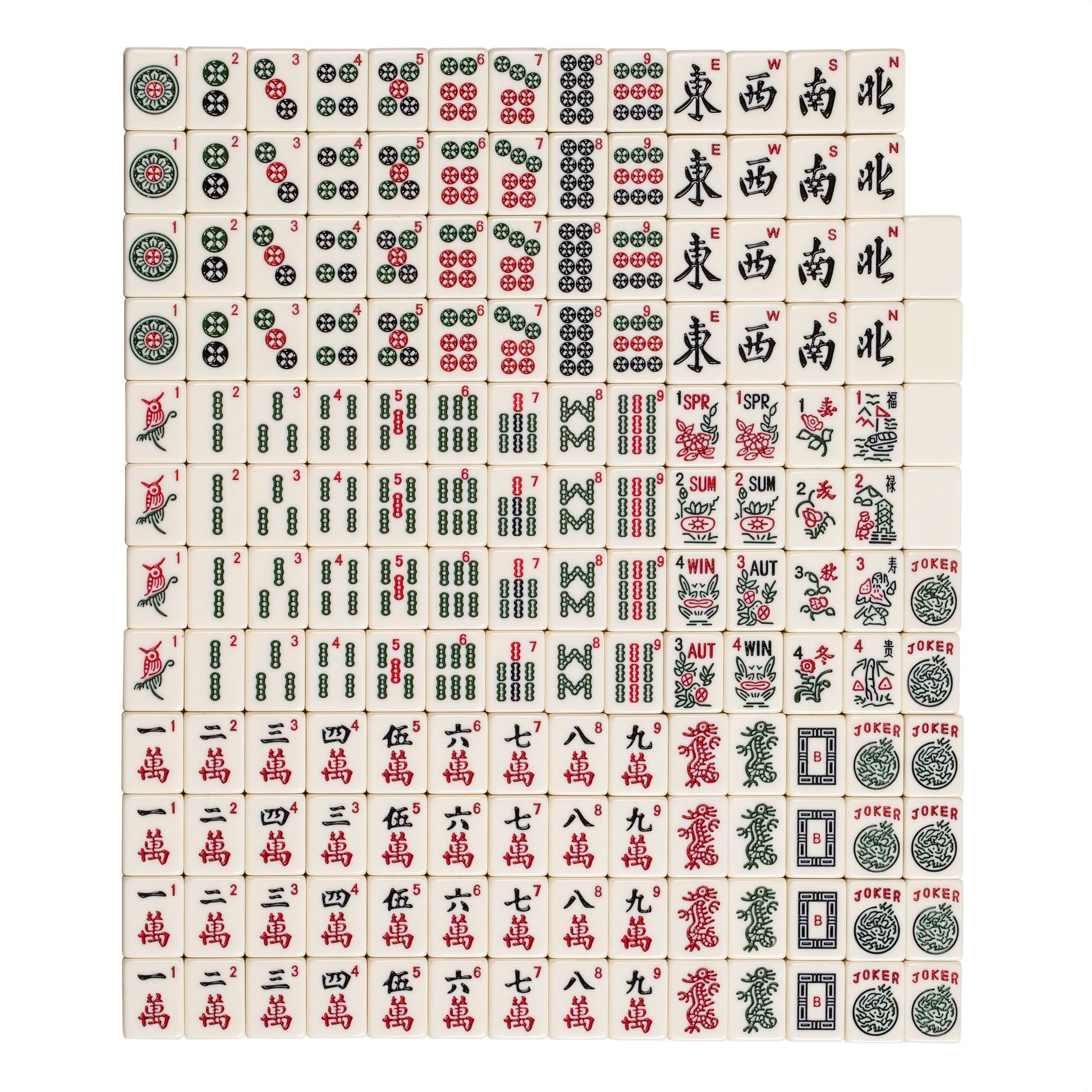 Yellow Mountain Imports Set of 166 American Mahjong Tiles, The Classic (Tiles Only Set)