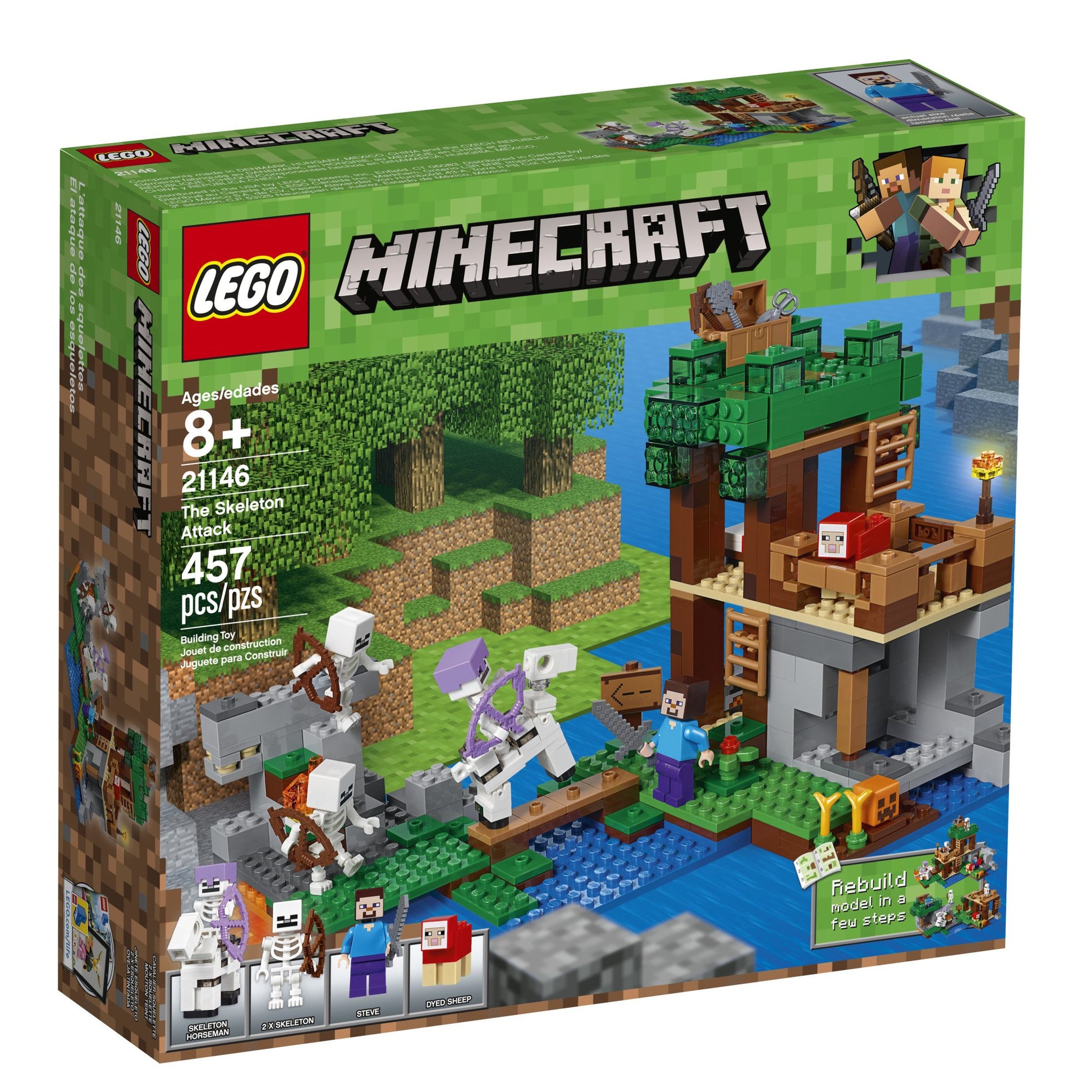 LEGO Minecraft The Skeleton Attack 21146 Building Kit (457 Piece)