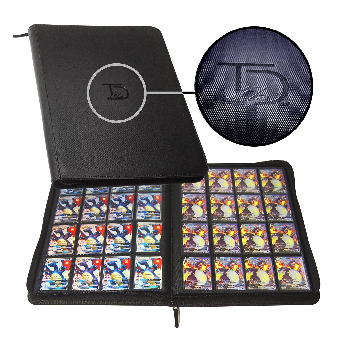 TopDeck 1000 Card Binder - TCG Portfolio - 16 Pocket Card Binder - Ringless Binder Compatible with Pokemon Cards, Yu-Gi-Oh, Magic the Gathering, and