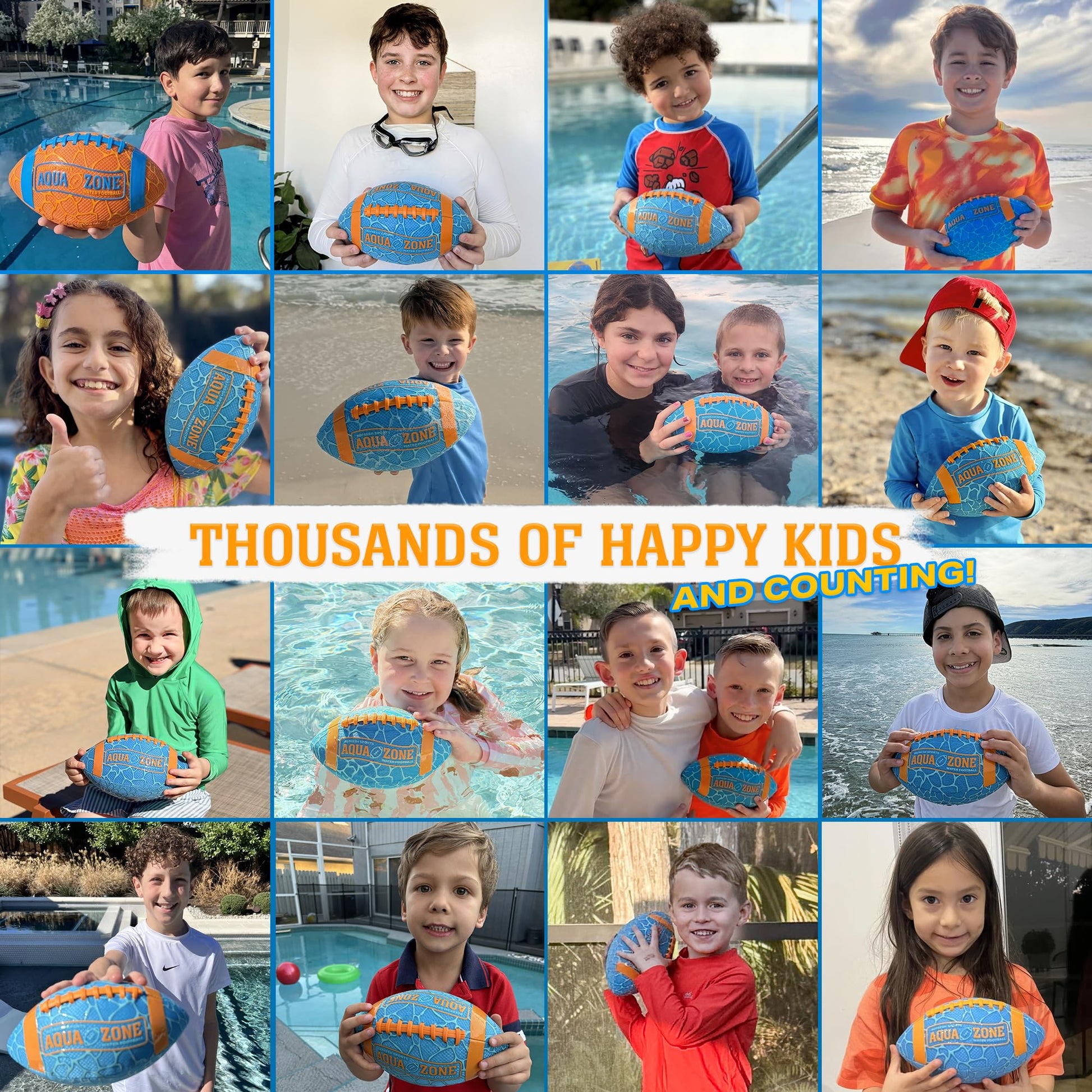 Water Football for Pool & Beach - Best Pool Toys for Kids All Ages - Easy Grip & Soft to Catch Footballs - Fun Outdoor Sports Beach Toys - Pool Gifts