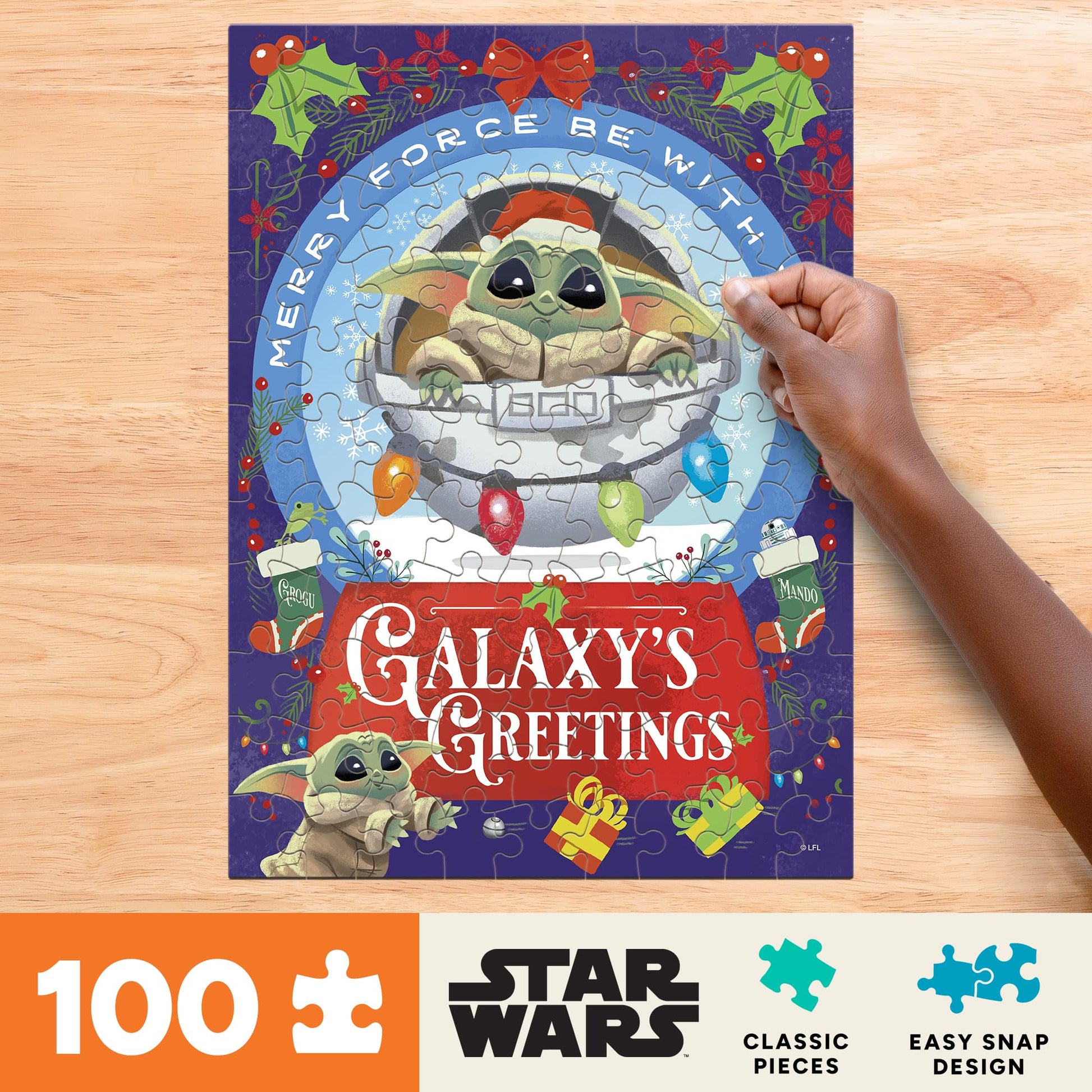 Buffalo Games - Star Wars Grogu 100 Piece Winter Puzzle Kids Ages 6-8