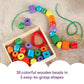 Melissa & Doug Primary Lacing Beads - Educational Toy with 30 Wooden Beads and 2 Laces for Toddlers, Fine Motor Skills Lacing Toys for Toddlers and