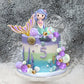 Mermaid Cake Toppers Under the Sea Tail Cake Decorations Gold Purple Pearl Ball for Mermaid Theme Birthday Supplies (Style 2)
