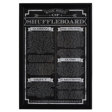 Hathaway Shuffleboard Game Rules Wall Art, Black