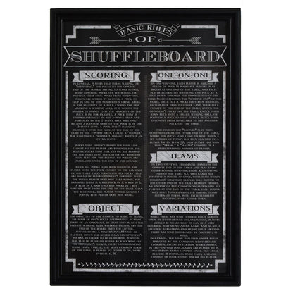 Hathaway Shuffleboard Game Rules Wall Art, Black