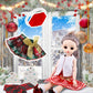 Sumind 14 Pieces Christmas Doll on Clothes Accessories Outfits Set Including Skirts, Bathrobe, Sleeping Bag, Fluffy Vest, Shirt, Scarf, Eye Cover