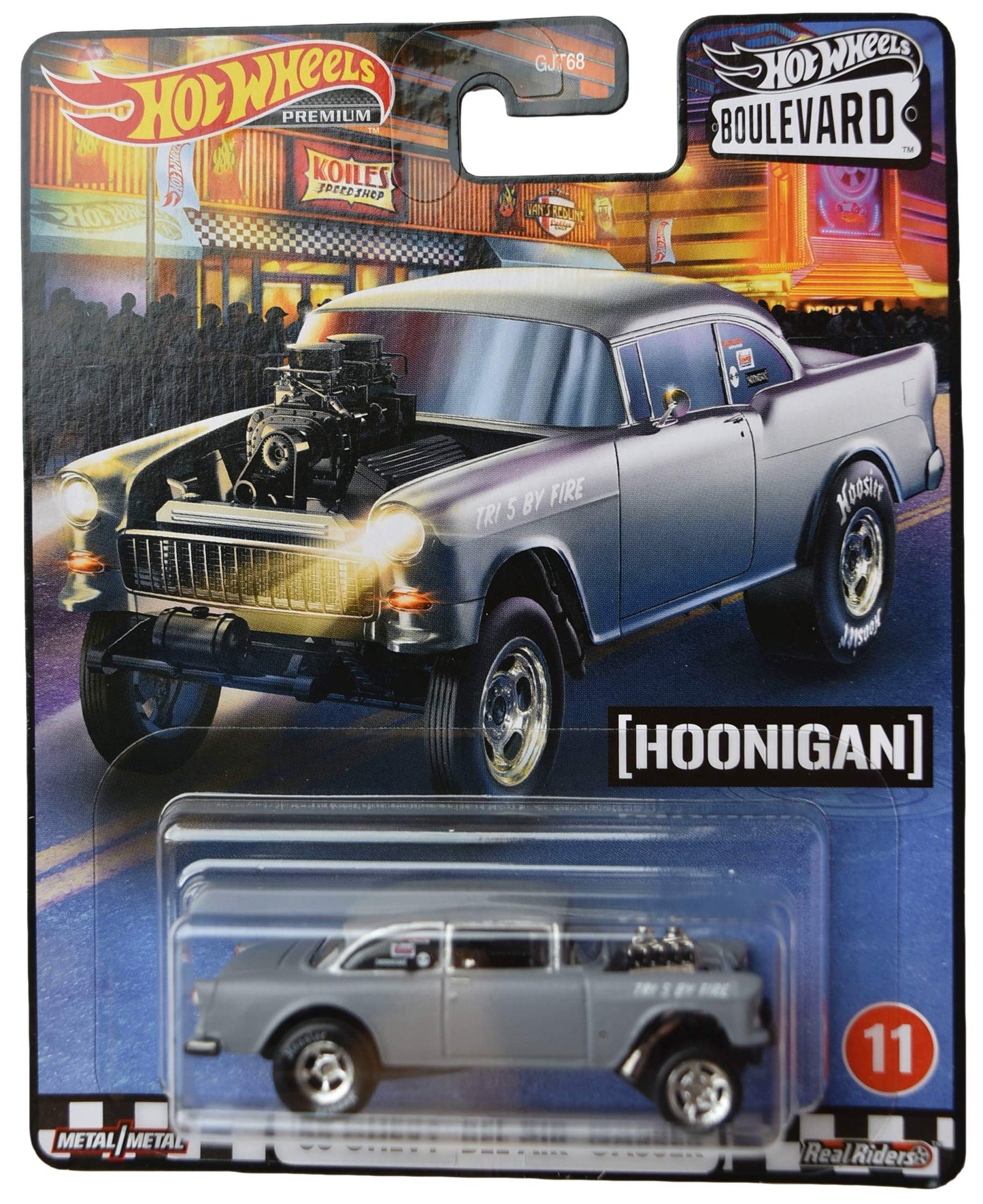Hot Wheels Boulevard '55 Chevy Bel Air Gasser, Gray [Silver Engine]