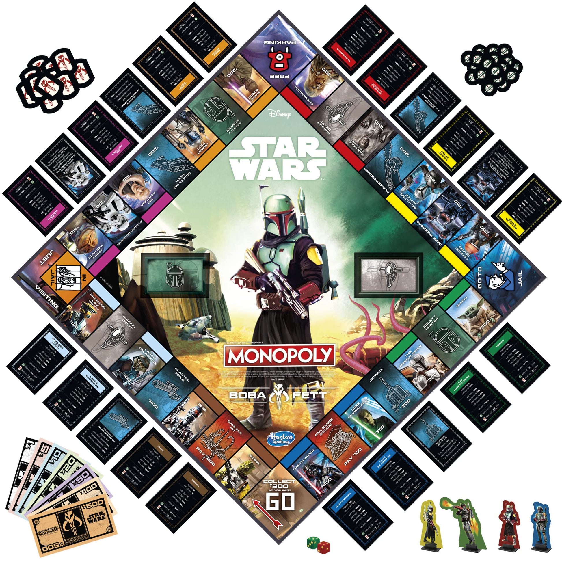 Hasbro Gaming Monopoly: Star Wars Boba Fett Edition Board Game for Kids Ages 8+, Inspired by The Star Wars Movies and The Mandalorian TV Series