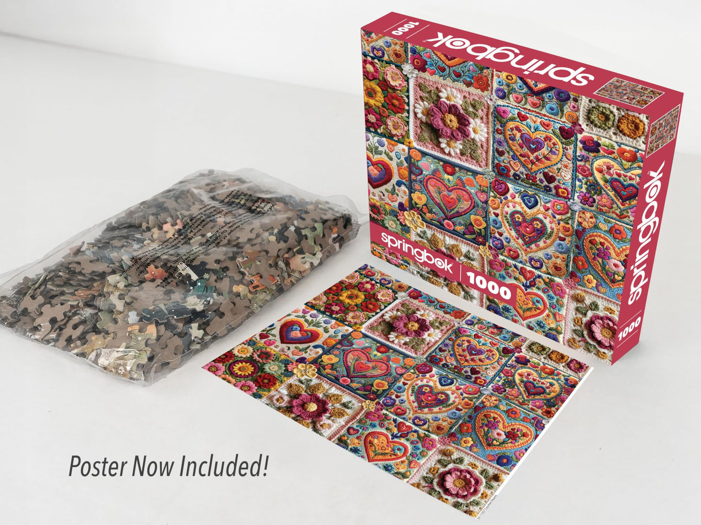Springbok Crochet Hearts 1000 Piece Jigsaw Puzzle for Adults