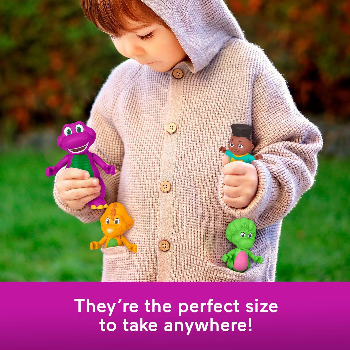 Barney’s World Toddler Toys by Fisher-Price, Hey Friends Pack with four figures to make up adventures, Kids Ages 2+ Years
