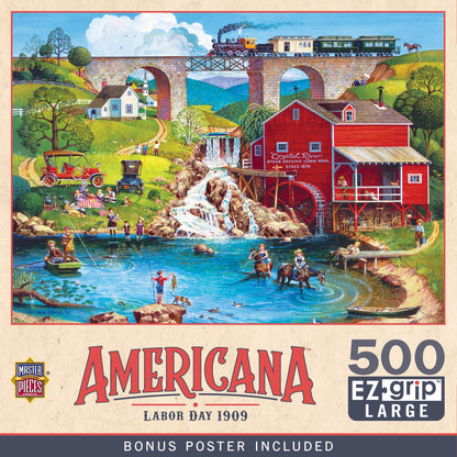 MasterPieces - 500 Piece Jigsaw Puzzle, Large EZ Grip Shapes, Labor Day, Fun for Adults, Seniors, Family, Kids, 19.25" x 26.75"