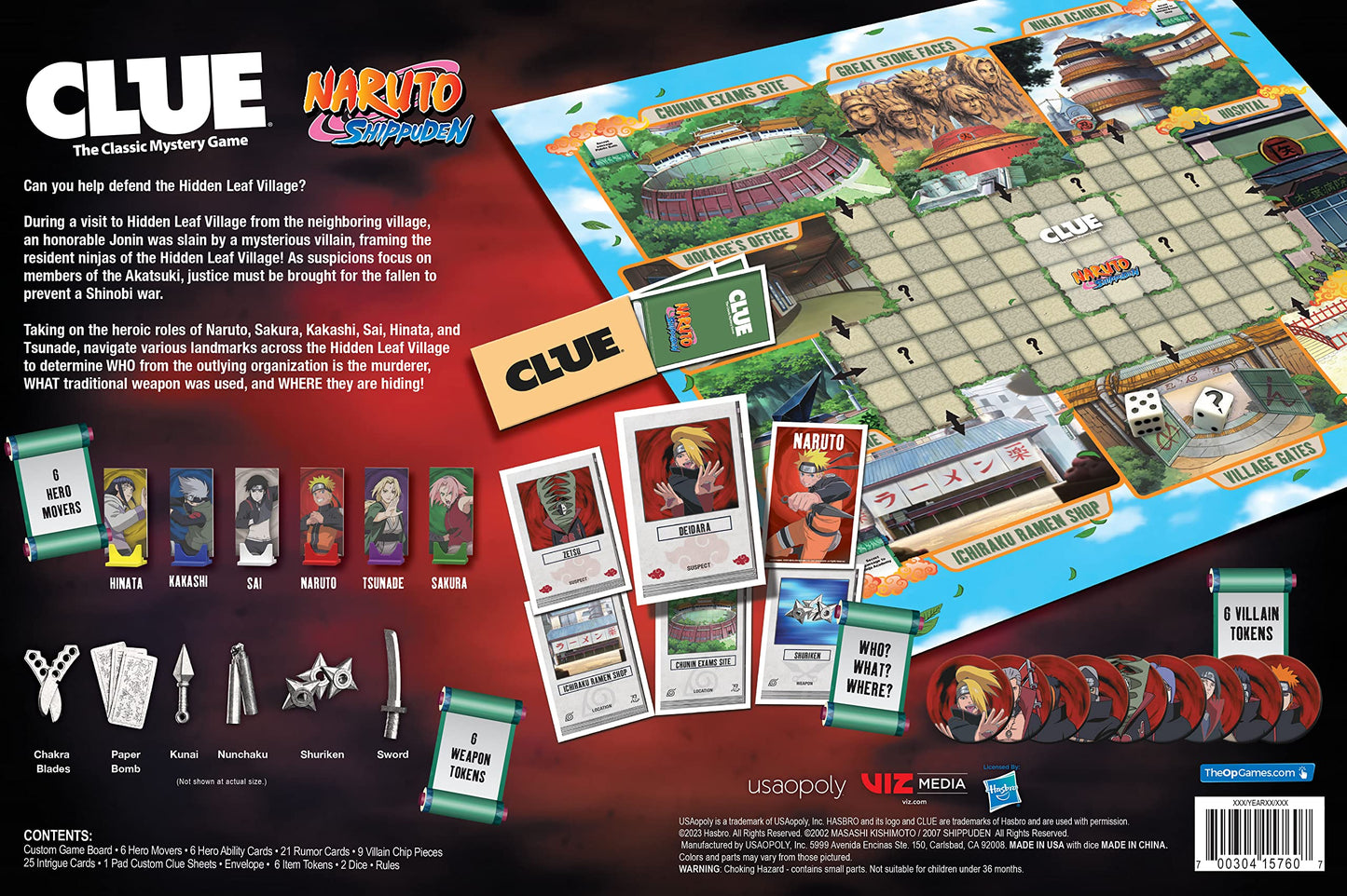 USAOPOLY CLUE: Naruto | Solve The Mystery in This Collectible Clue Game | Featuring Characters & Locations from The Anime TV Show Naruto |