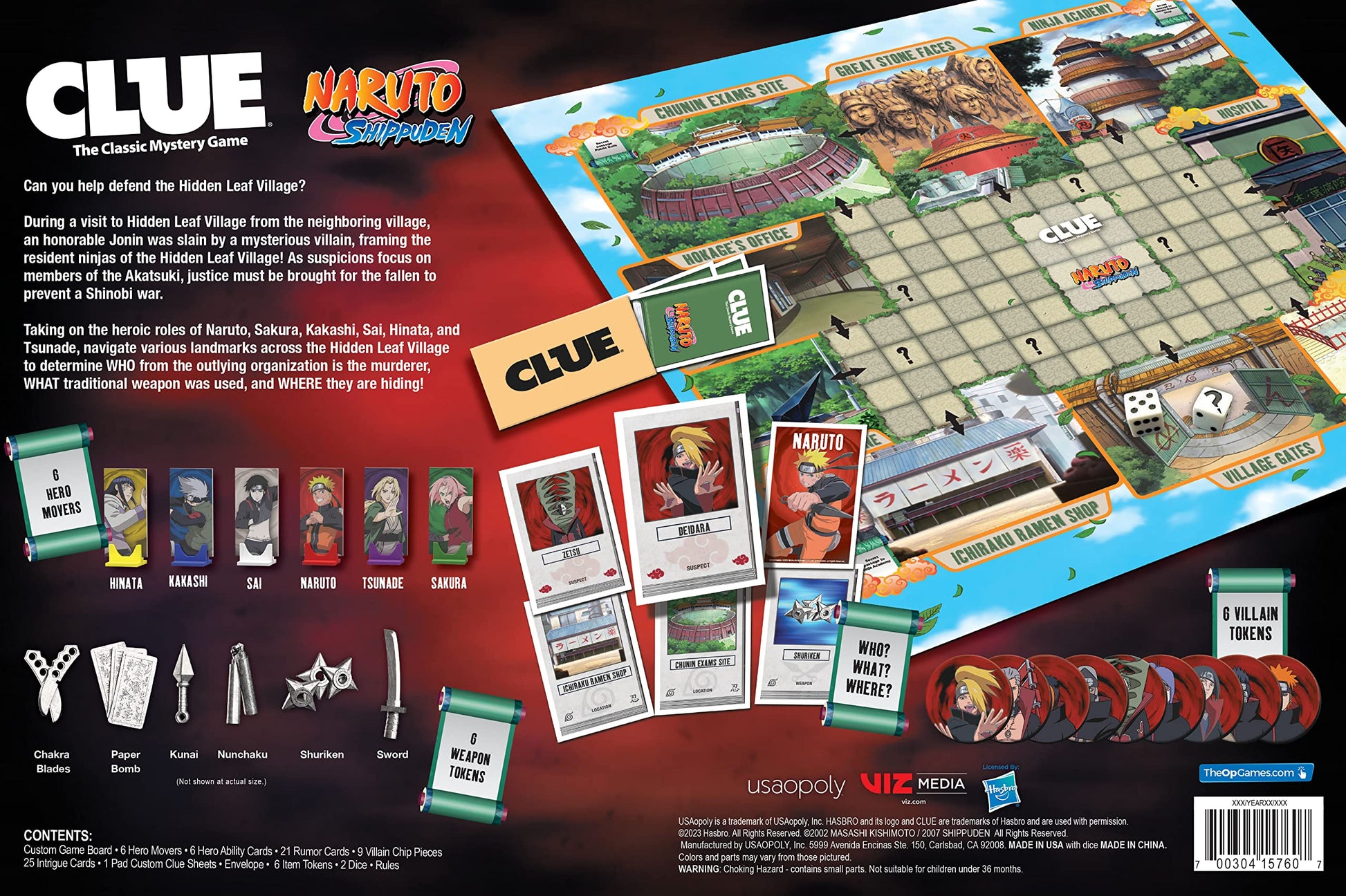 USAOPOLY CLUE: Naruto | Solve The Mystery in This Collectible Clue Game | Featuring Characters & Locations from The Anime TV Show Naruto |