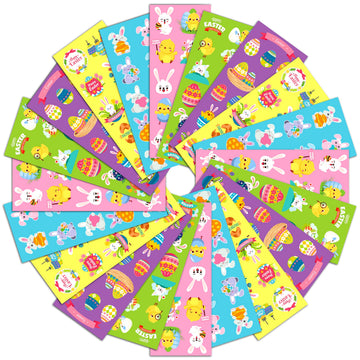 LINAYE 50 Sheets Easter Stickers for Kids - 550PCS Assorted Easter Stickers Bulk for Egg Treats Basket Stuffers Gift Party Favor Supplies for Kids