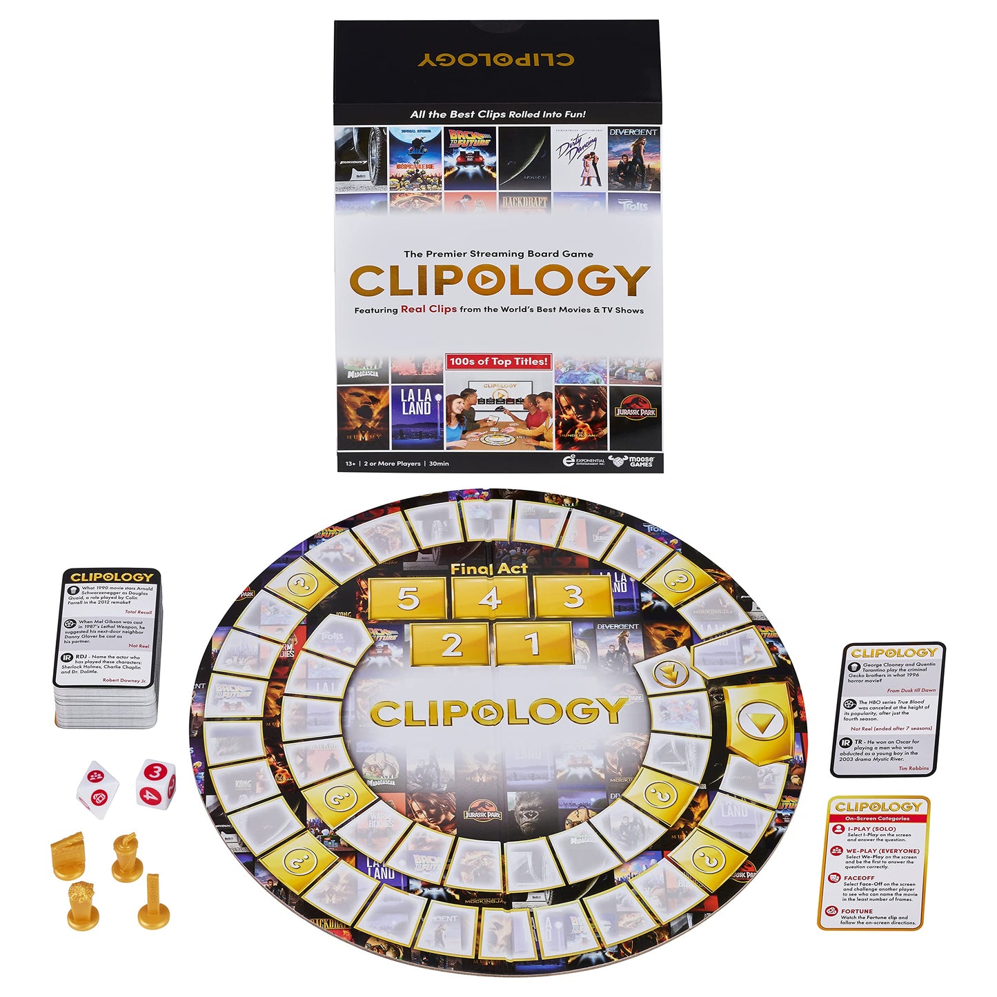Clipology Game - The Premier Streaming Board Game Featuring Real Clips From The World's Best Movies & TV Shows | Movie Trivia Game