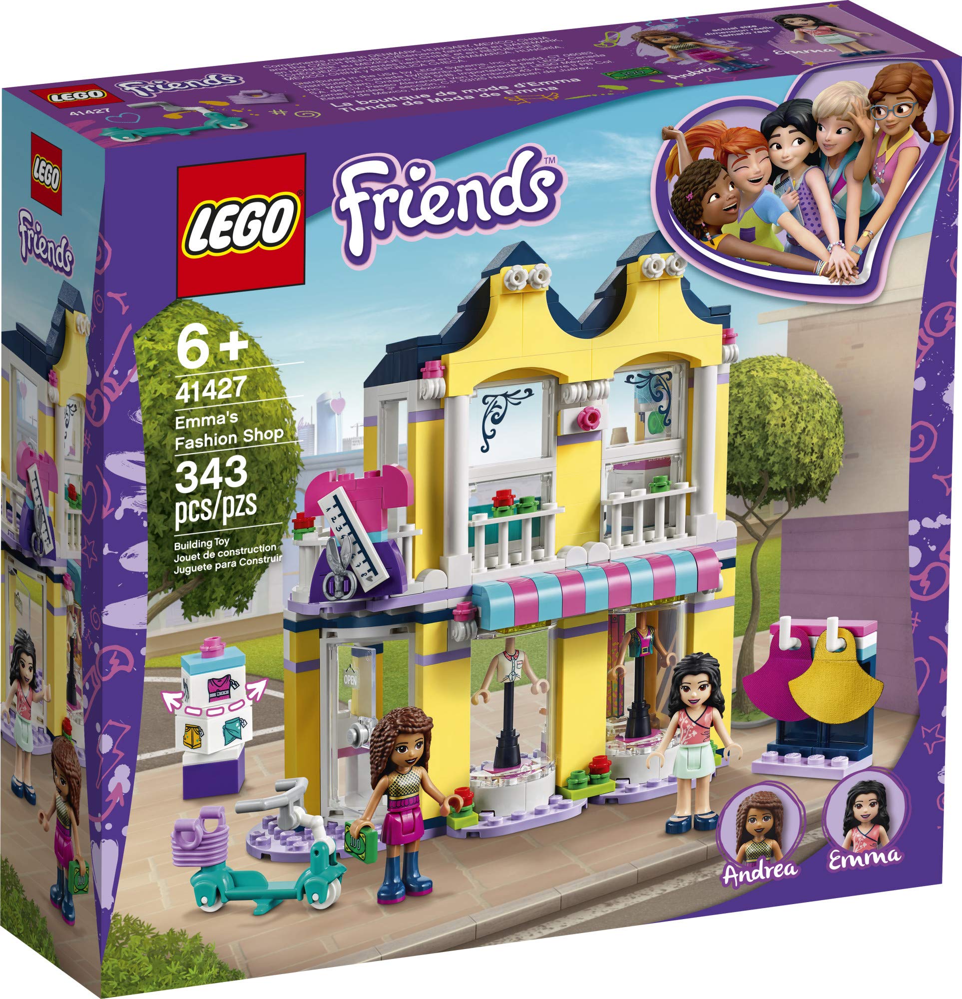 LEGO Friends Emma’s Fashion Shop 41427, Includes Friends Emma and Andrea Buildable Mini-Doll Figures and a Range of Fashion Accessories to Inspire