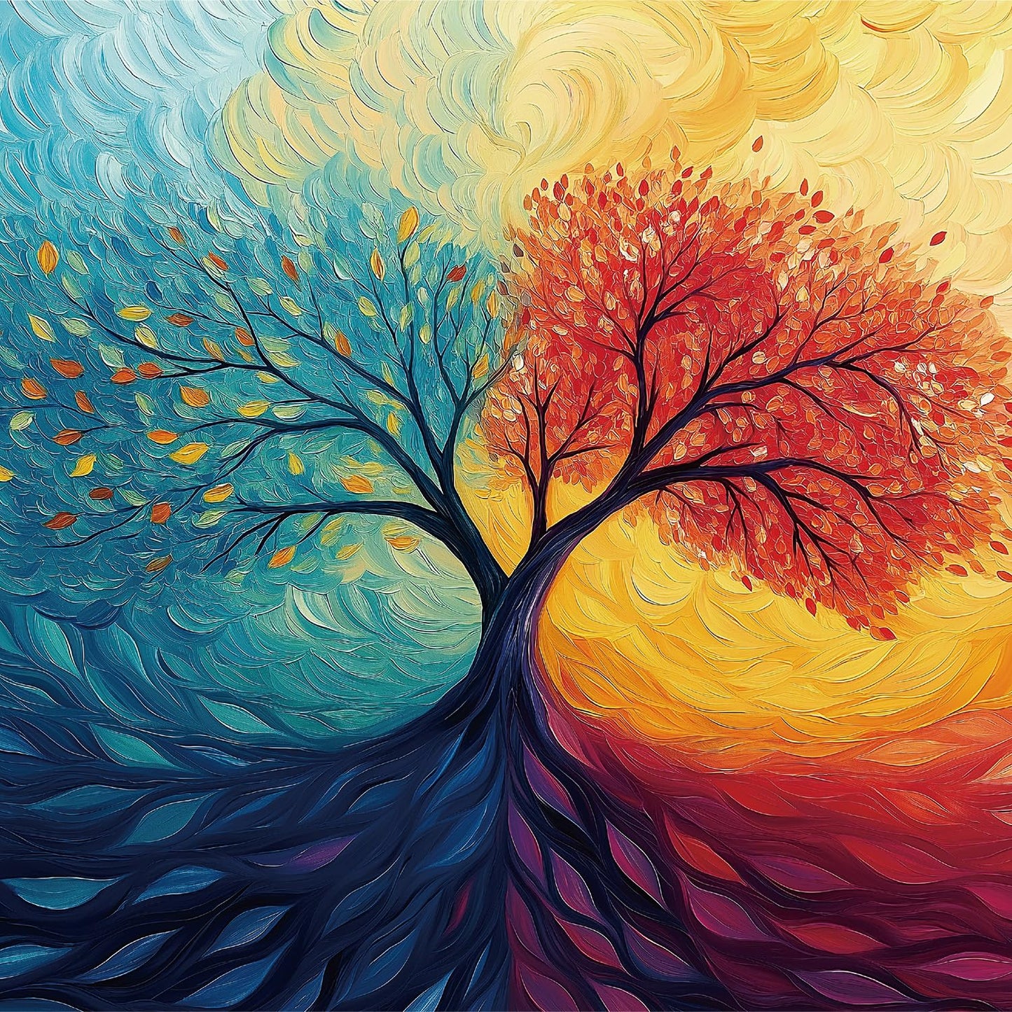 1000 Piece Puzzle for Adults, Tree of Life and Time Mosaic Puzzles for Adults 1000 Pieces, Puzzle with Letters on Back, Size is 27.5"x19.6",Impossible