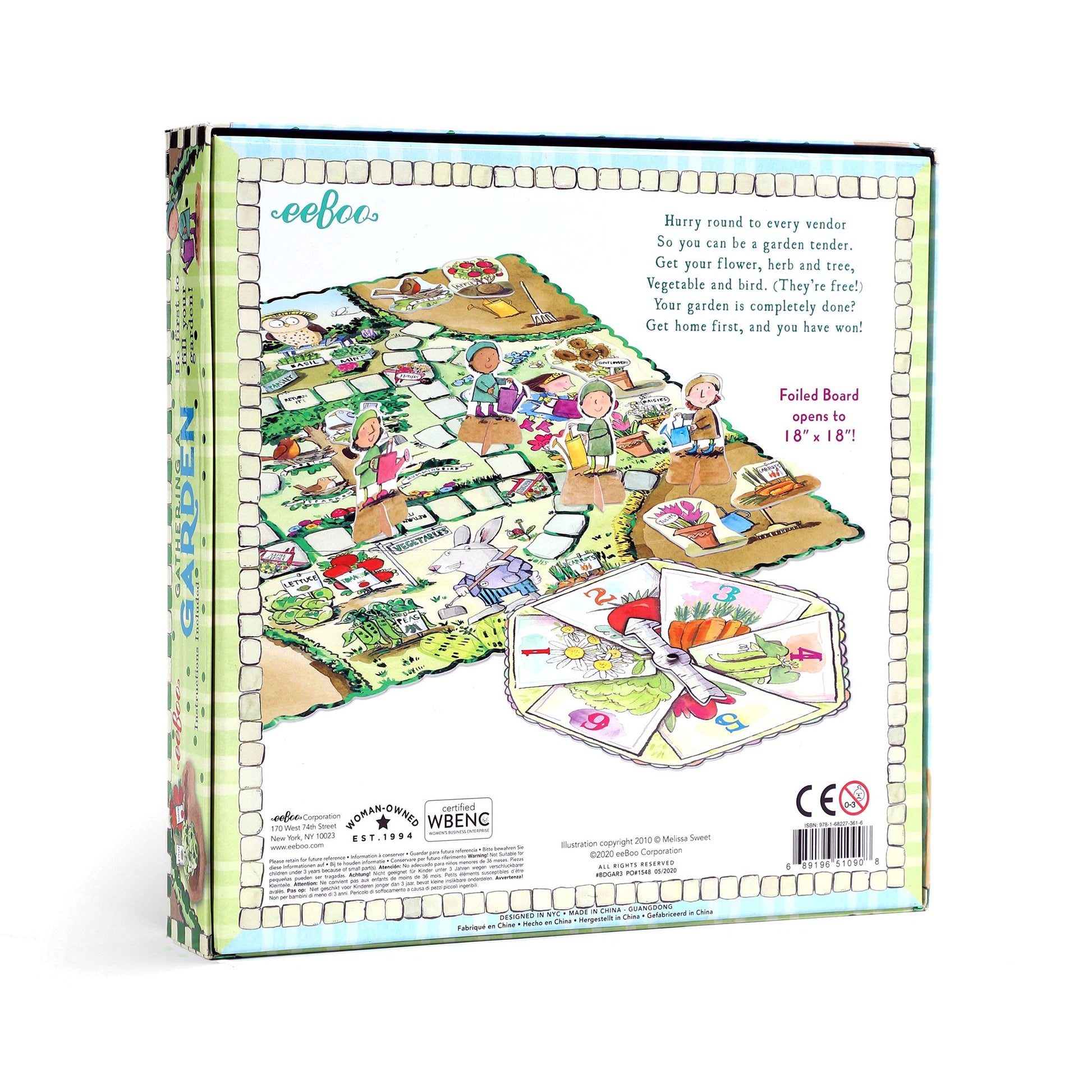 eeBoo Gathering a Garden Board Game - Award Winning Patience & Plant Counting Garden Game, Screen-Free Fun for 2-4 Players, Kids Ages 5 and up