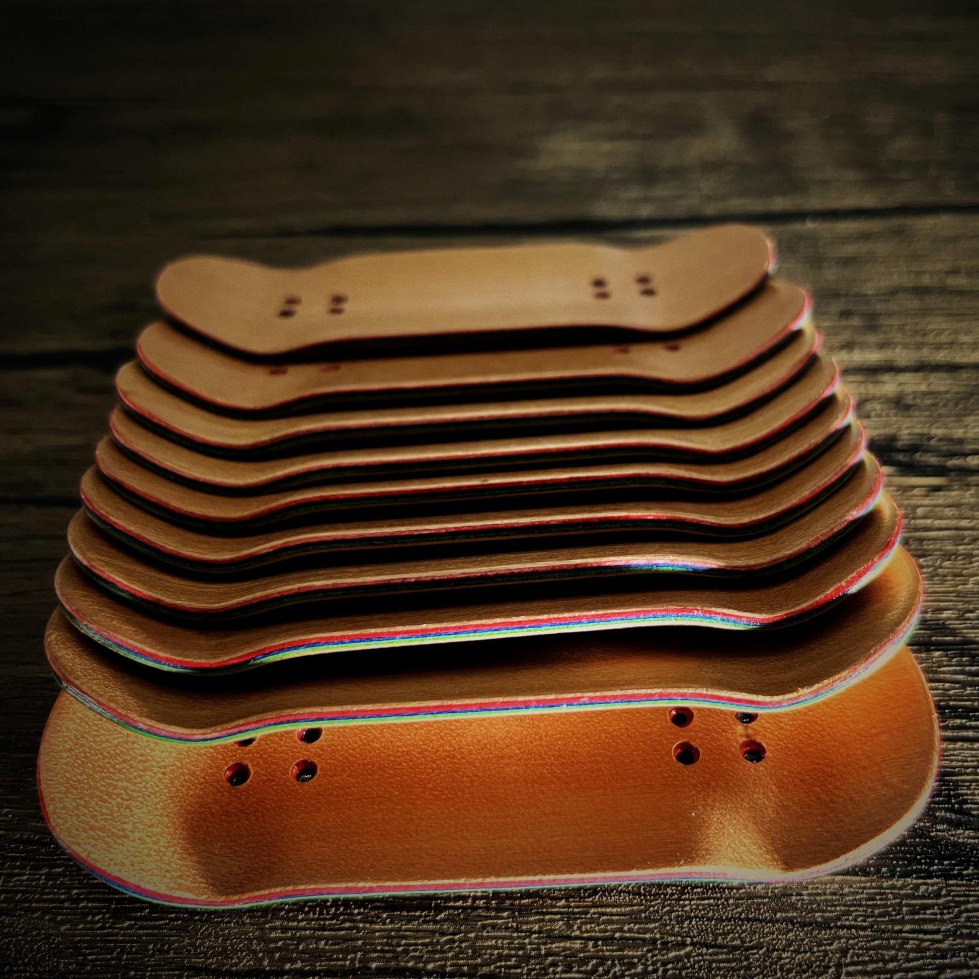 Noahwood Noahwood Handmade Fingerboard Deck 97.5x35mm 5-Layer Color Maple Pro concave Creative Design Mini Skateboard (Line)