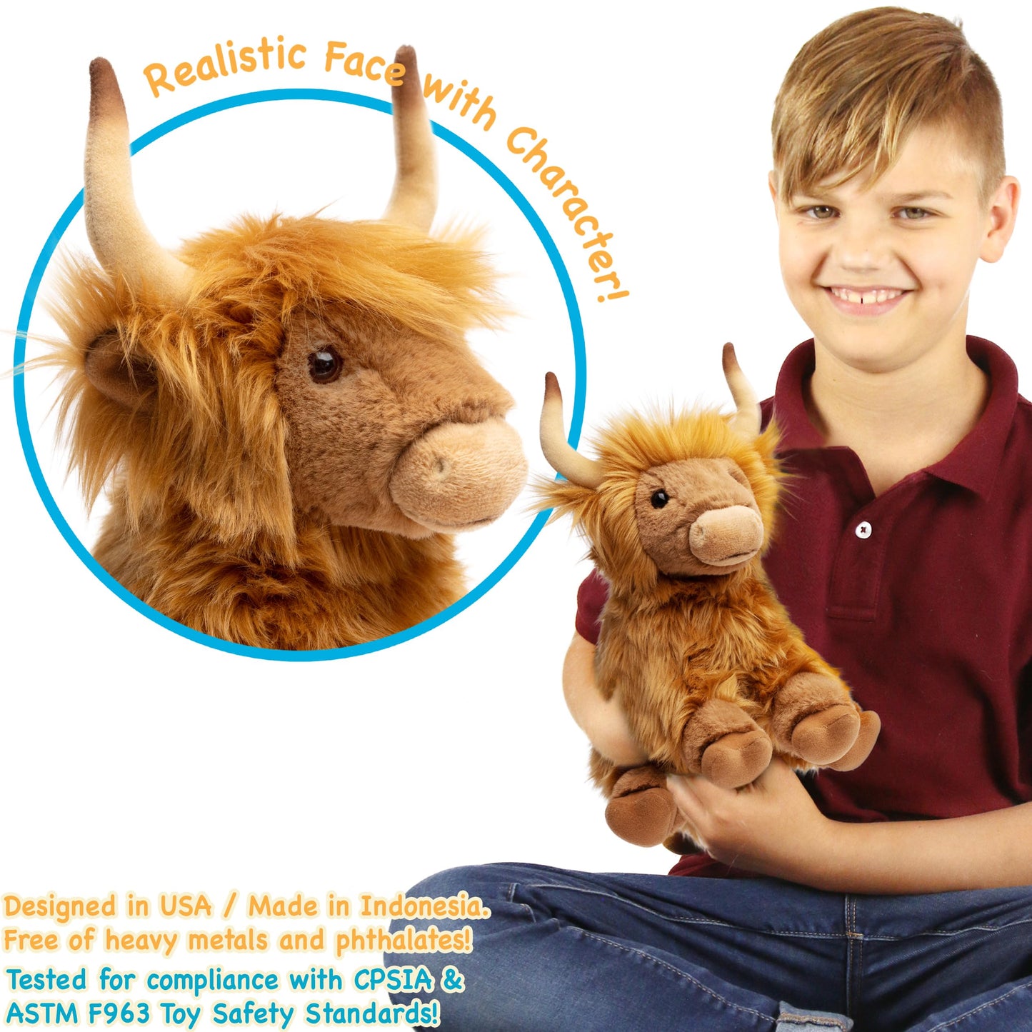 TigerHart Henley The Highland Cow - 11.5 Inch Stuffed Animal Plush (New Edition)