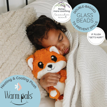 Friendly Fox - Microwavable & Weighted Plush Stuffed Animal - Heated Plushie for Warmth - Cute, Soft, Cozy Toy for Adults & Children (Boys, Girls