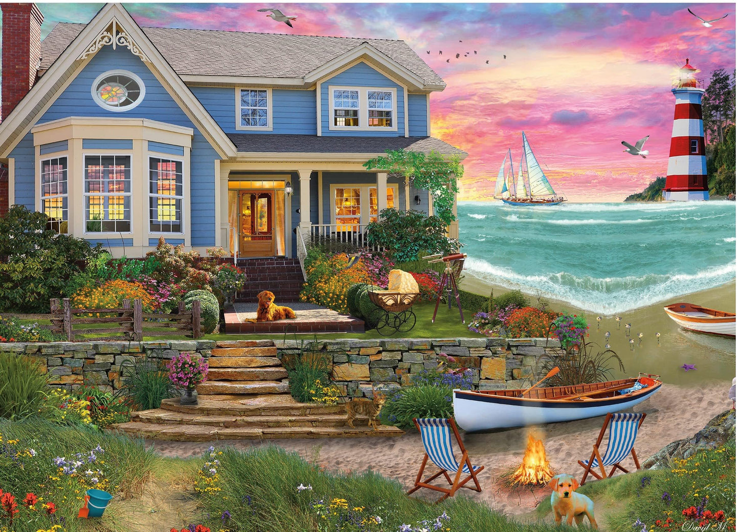Ceaco - Heart Beach - 1000 Piece Jigsaw Puzzle for Adults