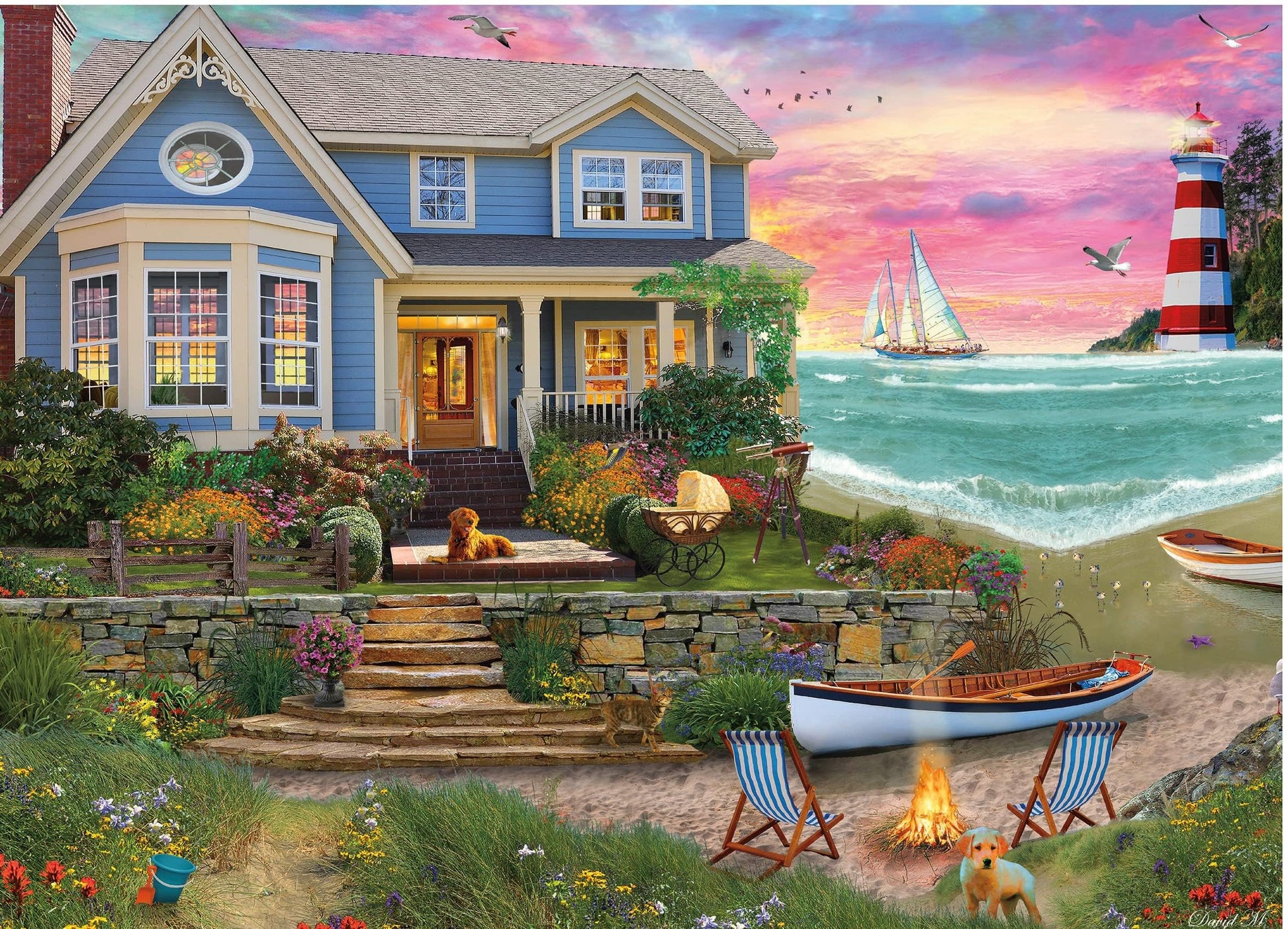 Ceaco - Heart Beach - 1000 Piece Jigsaw Puzzle for Adults