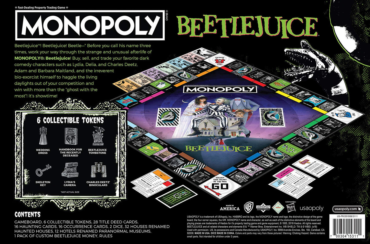 Monopoly Beetlejuice Board Game | Based on The 80’s Fantasy Film Beetlejuice | Officially Licensed Beetlejuice Merchandise | Themed Classic Monopoly