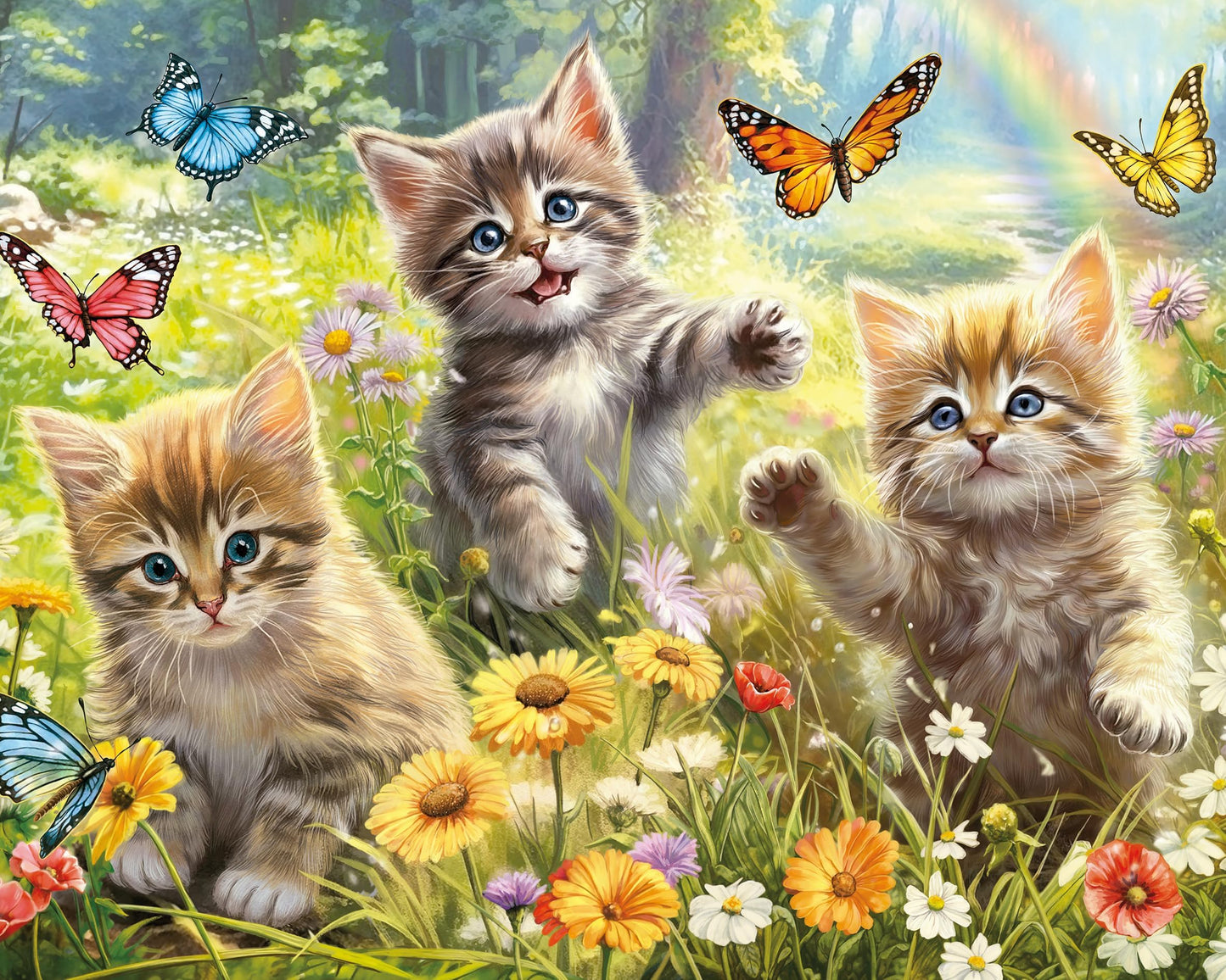 Ceaco - Kittens in the Meadow - 1000 Large Piece Jigsaw Puzzle for Adults
