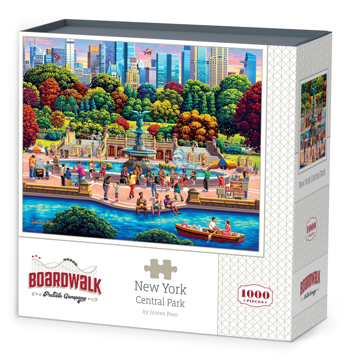 Boardwalk New York Central Park 1000 Piece Jigsaw Puzzle Fun Colorful Autumn Puzzles with Premium Box, Gift for Adults and Family 19"x26"