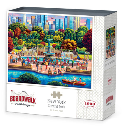 Boardwalk New York Central Park 1000 Piece Jigsaw Puzzle Fun Colorful Autumn Puzzles with Premium Box, Gift for Adults and Family 19"x26"