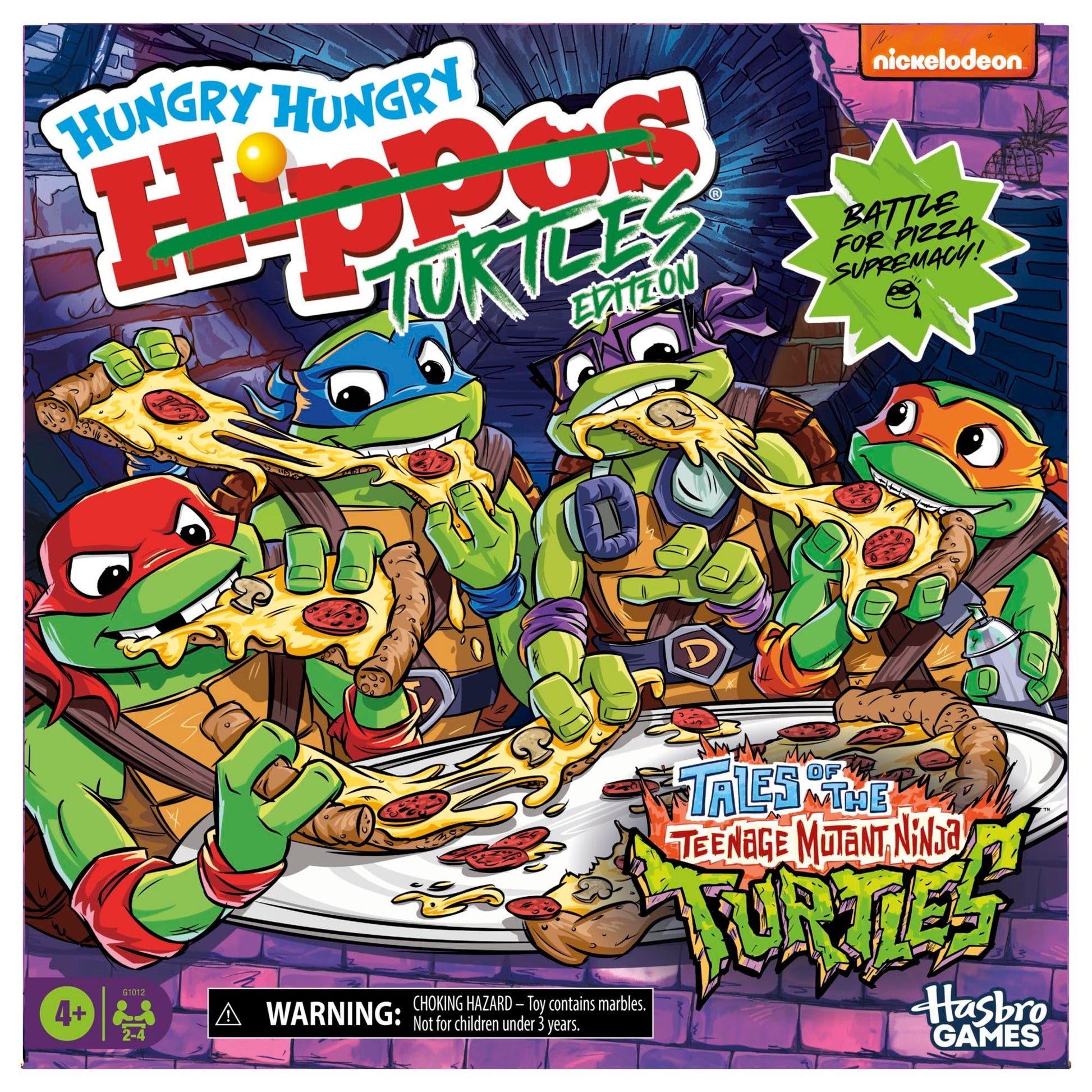 Hungry Hungry Hippos: Teenage Mutant Ninja Turtles Edition Game | Ages 4 and Up | 2 to 4 Players | Kids Board Games | Gifts for Preschoolers | Easter