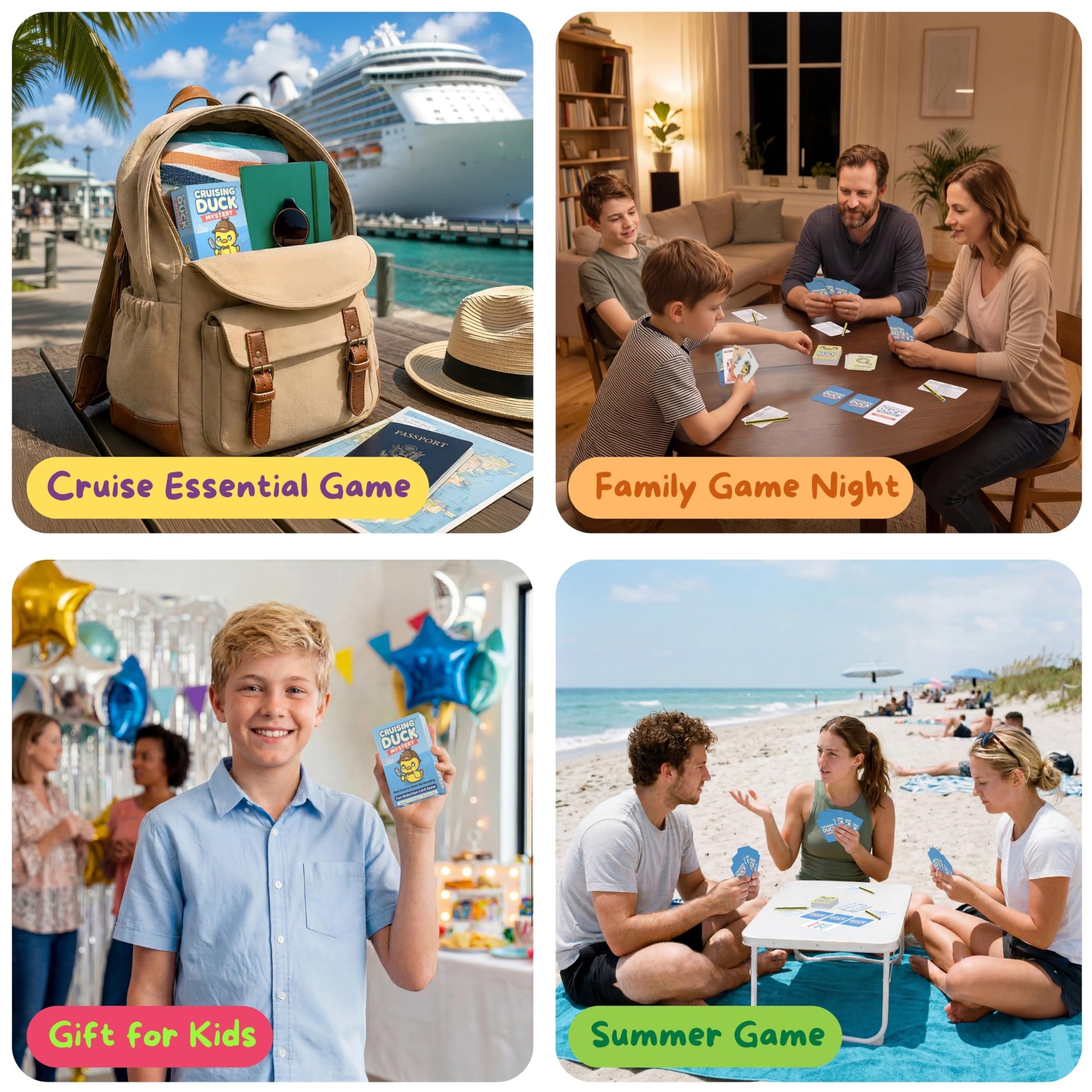 Cruising Duck Mystery Family Card Game for Kids, Teens & Adults | Classic Mystery-Style Deduction Game for Cruise Travel & Vacations | Solve